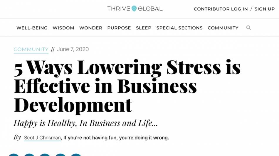 Lowering Stress is Effective in Business Development